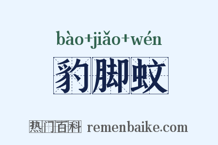 豹脚蚊是什么意思的图片